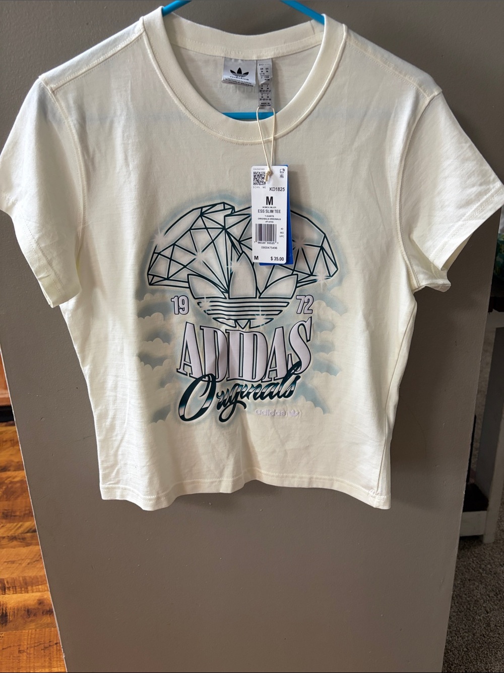 adidas Cream Graphic Trefoil Short Sleeve Tee
